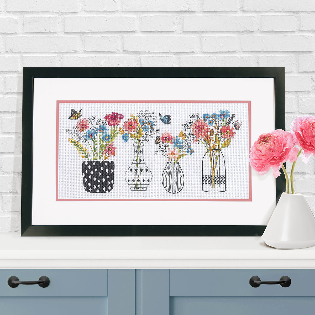 Dimensions Wildflower Vases Counted Cross Stitch Kit, 16" x 8"