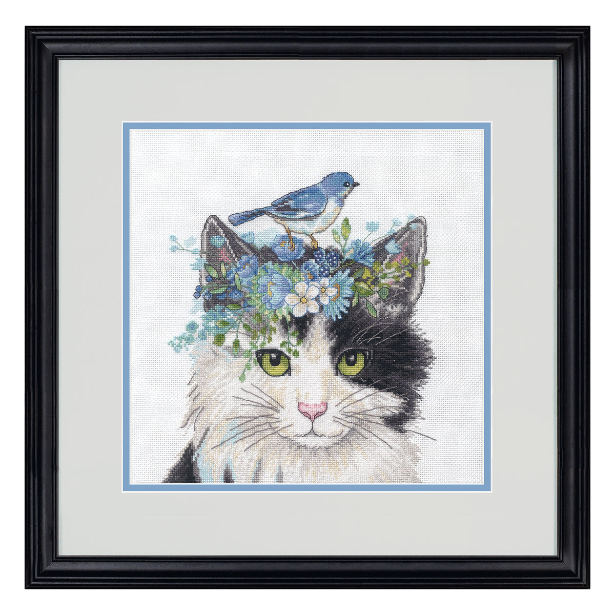 Dimensions Floral Crown Cat Counted Cross Stitch Kit, 11" x 11"