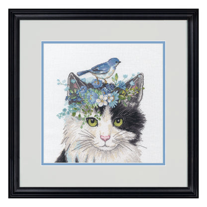 Dimensions Floral Crown Cat Counted Cross Stitch Kit, 11" x 11"