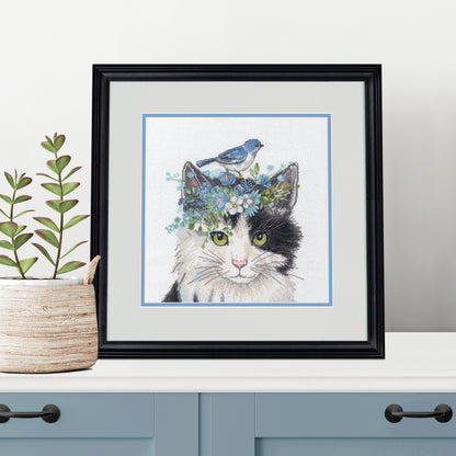 Dimensions Floral Crown Cat Counted Cross Stitch Kit, 11" x 11"