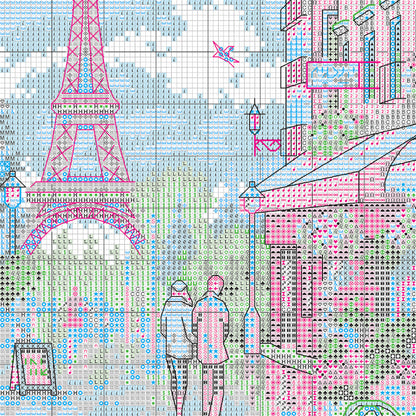 Dimensions Gold Collection Paris Scene Counted Cross Stitch Kit, 15" x 11"
