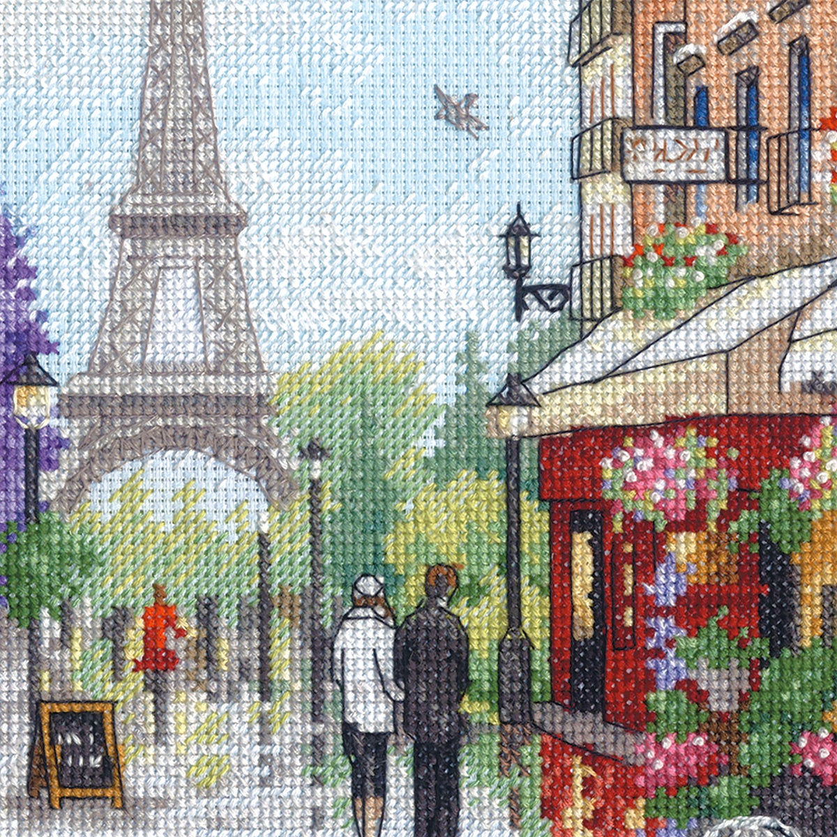 Dimensions Gold Collection Paris Scene Counted Cross Stitch Kit, 15" x 11"
