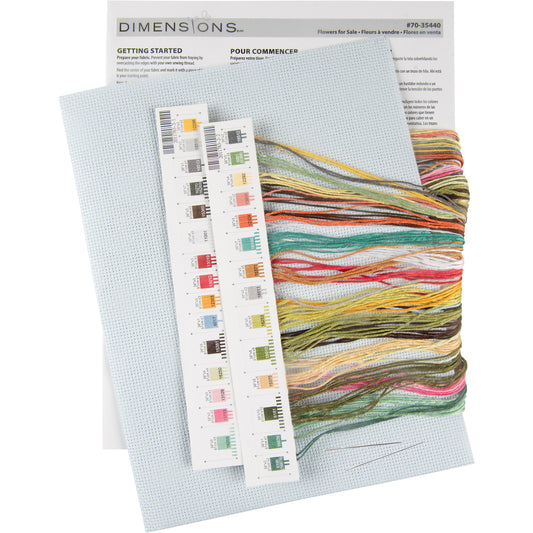 Dimensions Flowers for Sale Counted Cross Stitch Kit, 9" x 12"