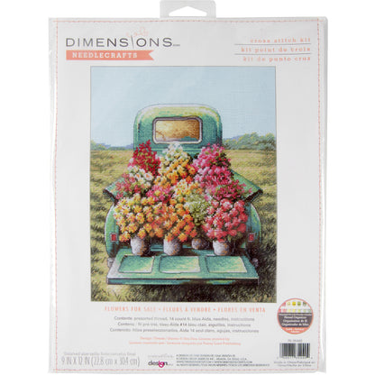 Dimensions Flowers for Sale Counted Cross Stitch Kit, 9" x 12"