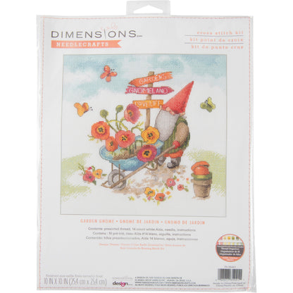 Dimensions Garden Gnome Counted Cross Stitch Kit, 10" x 10"