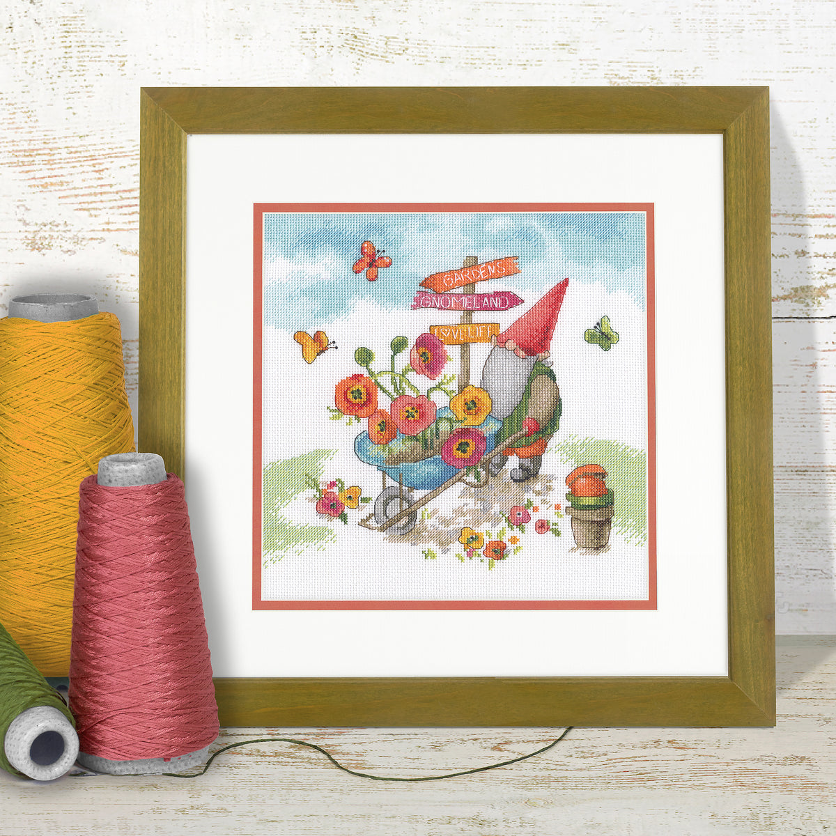 Dimensions Garden Gnome Counted Cross Stitch Kit, 10" x 10"