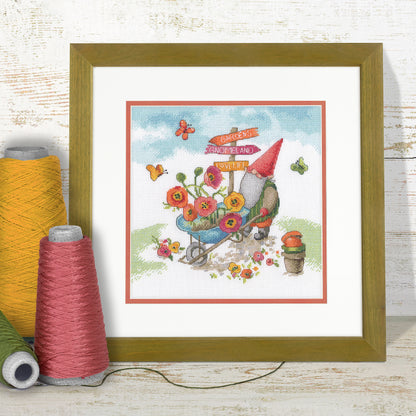 Dimensions Garden Gnome Counted Cross Stitch Kit, 10" x 10"