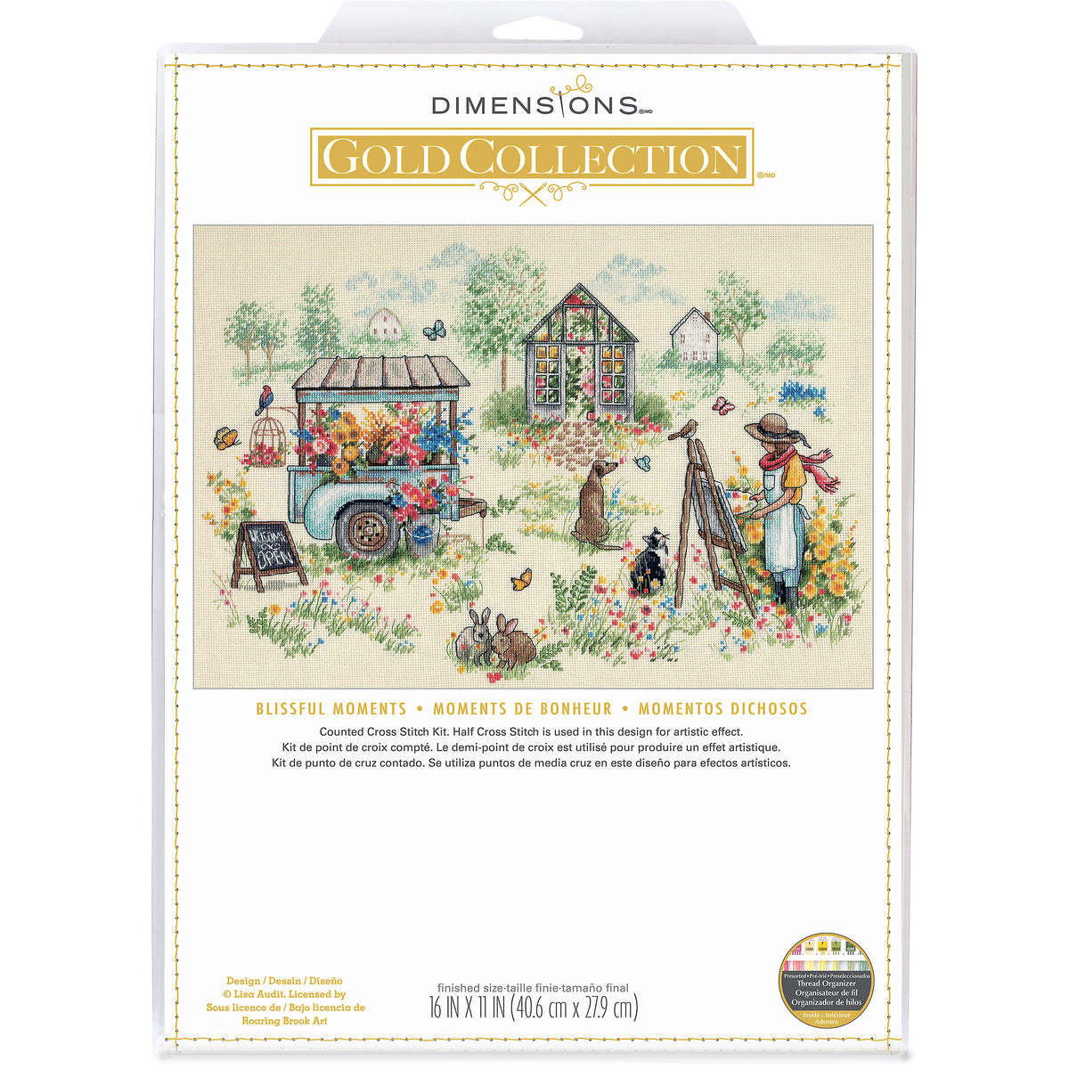 Dimensions Gold Collection Blissful Moments Counted Cross Stitch Kit, 16" x 11"