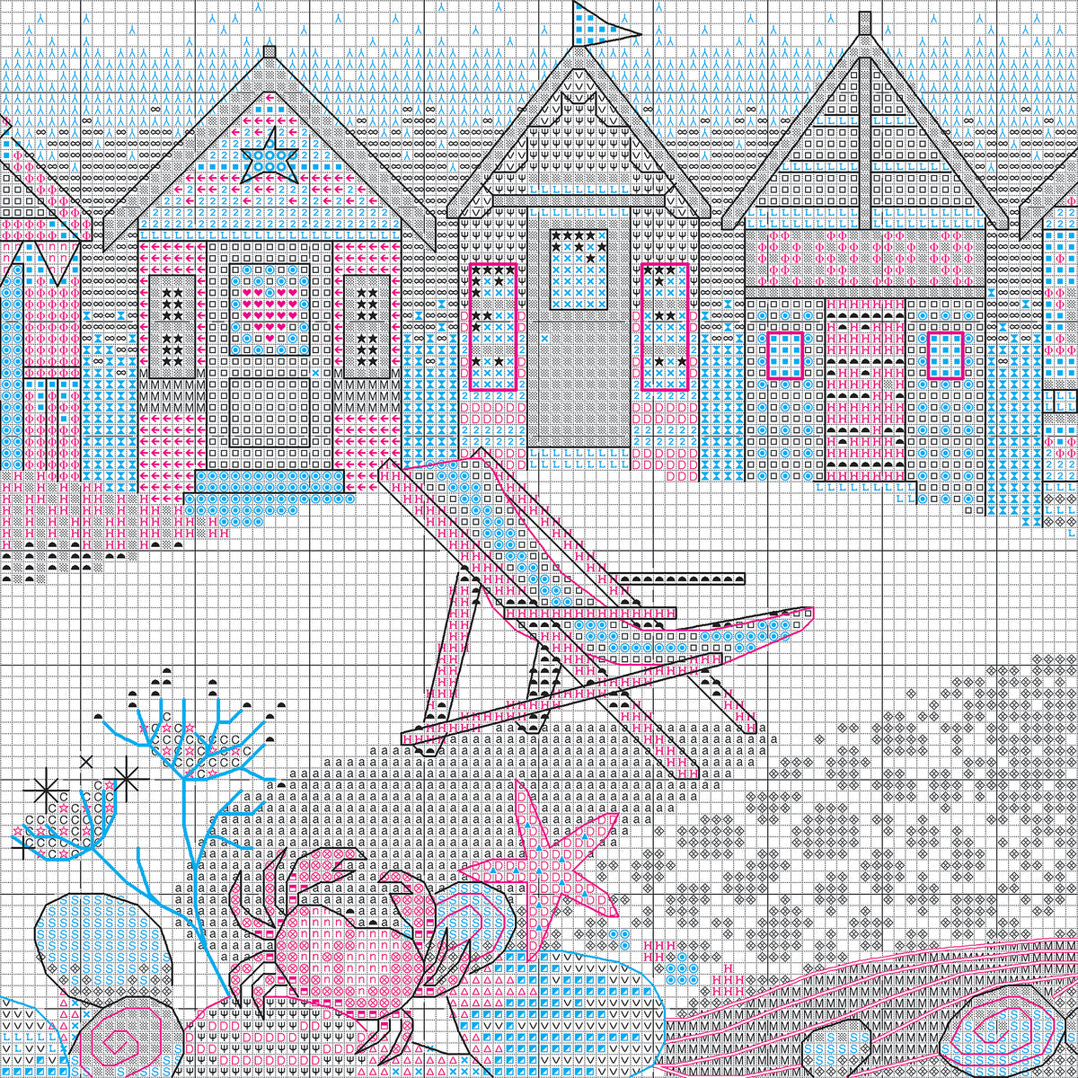 Dimensions Beach Huts Counted Cross Stitch Kit, 18" x 7"