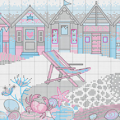 Dimensions Beach Huts Counted Cross Stitch Kit, 18" x 7"