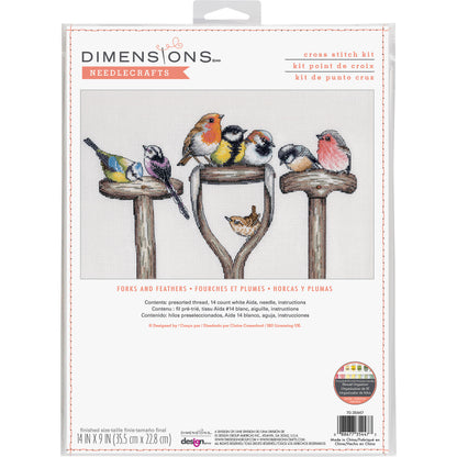 Dimensions Forks & Feathers Counted Cross Stitch Kit, 14" x 9"