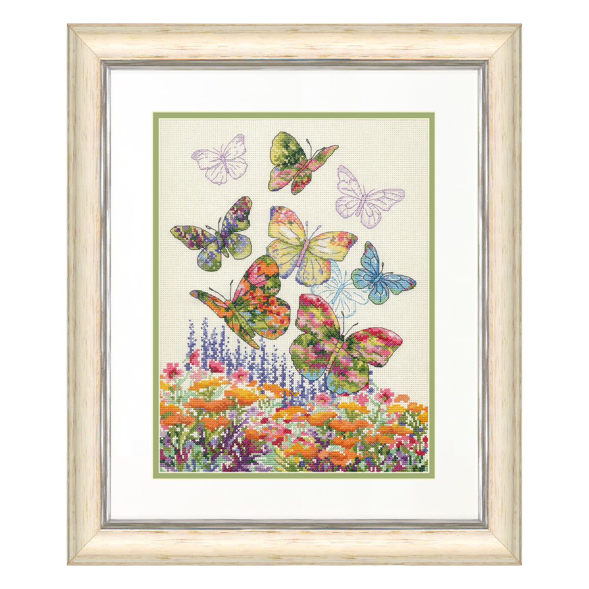 Dimensions Floral Butterfly Counted Cross Stitch Kit, 10" x 13"