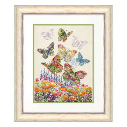 Dimensions Floral Butterfly Counted Cross Stitch Kit, 10" x 13"