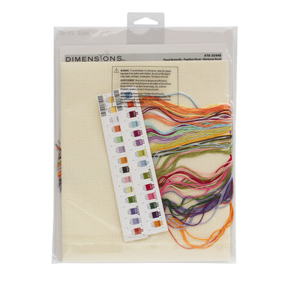 Dimensions Floral Butterfly Counted Cross Stitch Kit, 10" x 13"