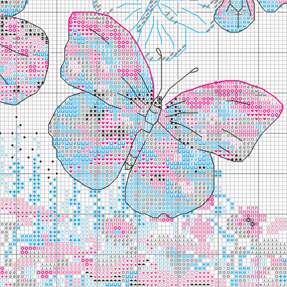 Dimensions Floral Butterfly Counted Cross Stitch Kit, 10" x 13"