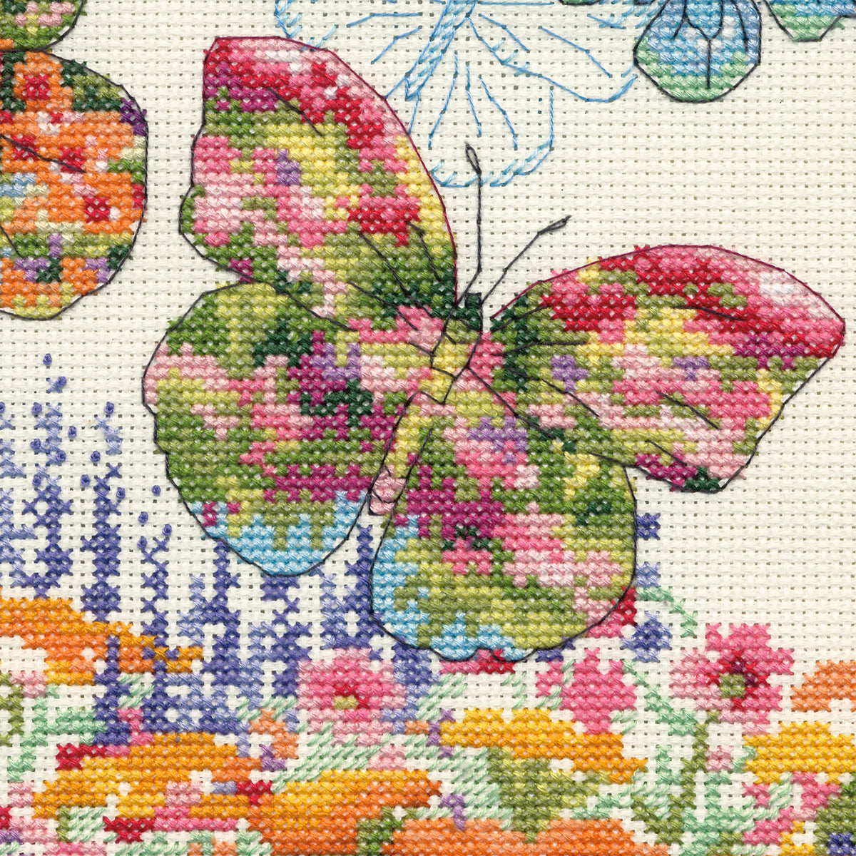 Dimensions Floral Butterfly Counted Cross Stitch Kit, 10" x 13"