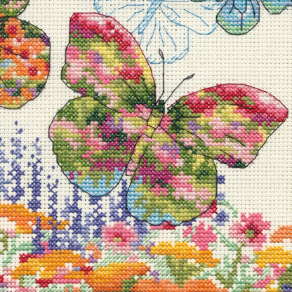 Dimensions Floral Butterfly Counted Cross Stitch Kit, 10" x 13"