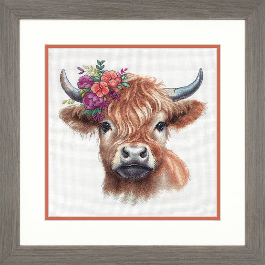 Dimensions Highland Cow Counted Cross Stitch Kit, 11" x 11"