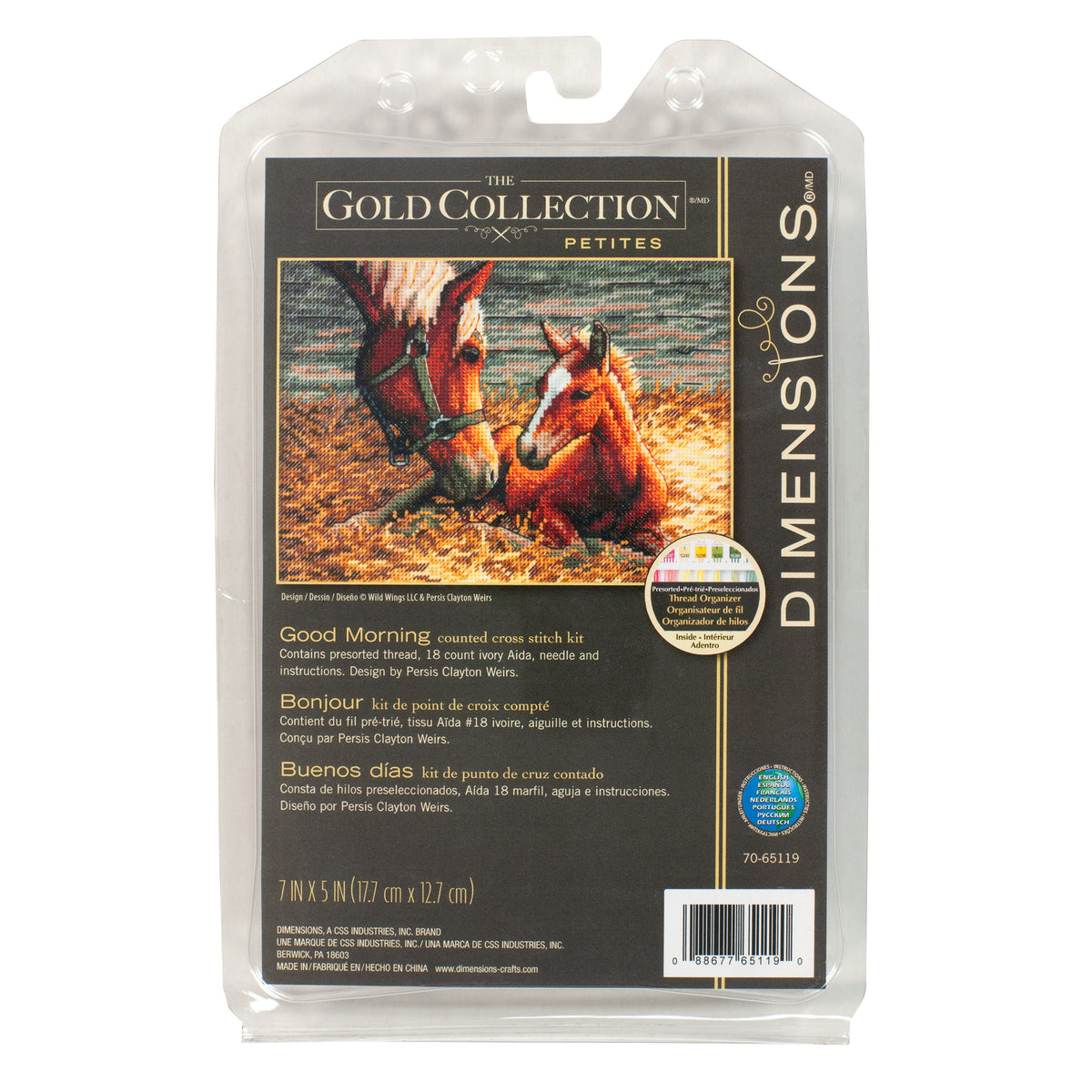 Dimensions Gold Collection Petite Good Morning Counted Cross Stitch Kit, 7" x 5"