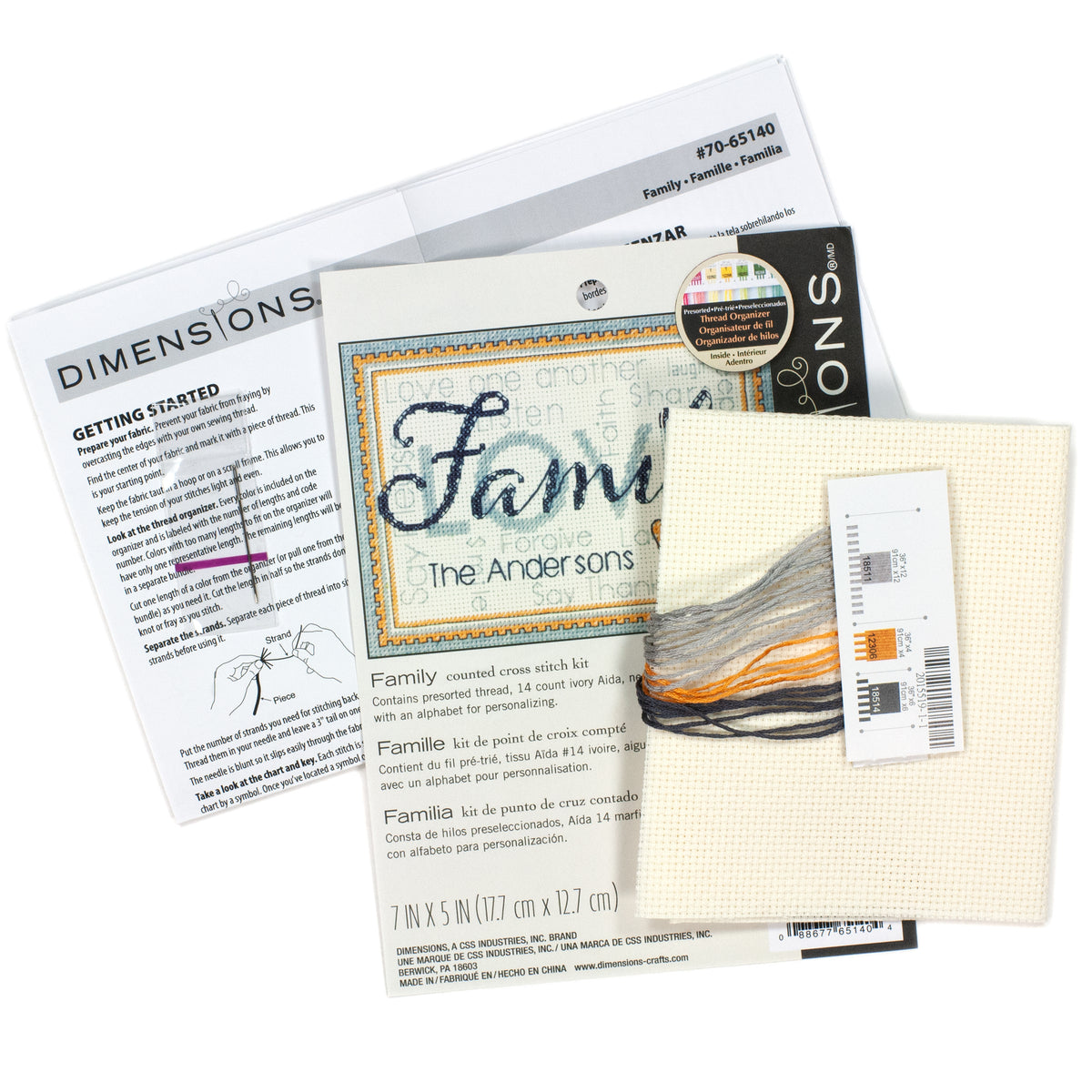 Dimensions Family Counted Cross Stitch Kit, 7" x 5"