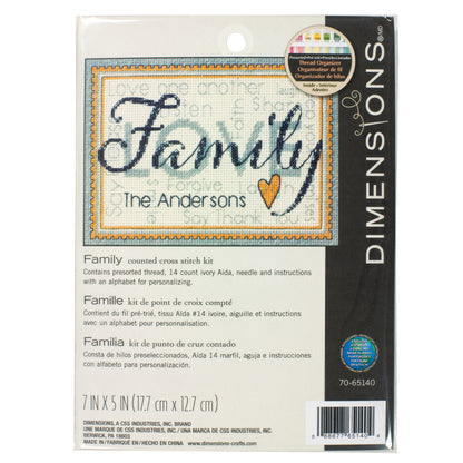 Dimensions Family Counted Cross Stitch Kit, 7" x 5"