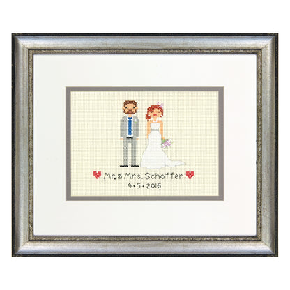 Dimensions Bride & Groom Wedding Record Counted Cross Stitch Kit, 7" x 5"