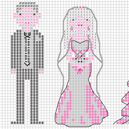 Dimensions Bride & Groom Wedding Record Counted Cross Stitch Kit, 7" x 5"