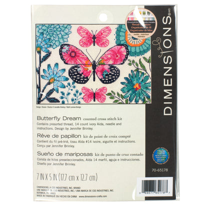 Dimensions Butterfly Dream Counted Cross Stitch Kit, 7" x 5"