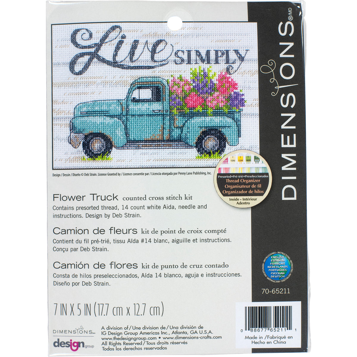 Dimensions Flower Truck Counted Cross Stitch Kit, 7" x 5"