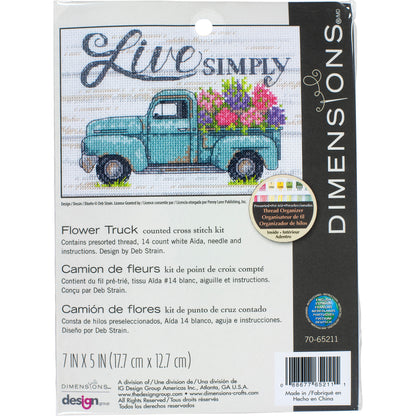 Dimensions Flower Truck Counted Cross Stitch Kit, 7" x 5"