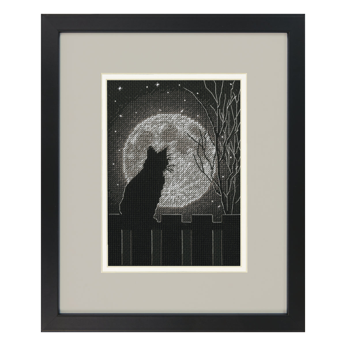 Dimensions Black Moon Cat Counted Cross Stitch Kit, 5" x 7"