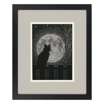 Dimensions Black Moon Cat Counted Cross Stitch Kit, 5" x 7"