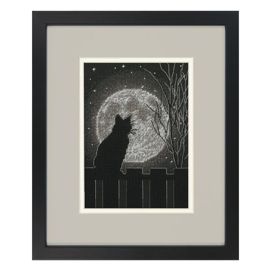 Dimensions Black Moon Cat Counted Cross Stitch Kit, 5" x 7"