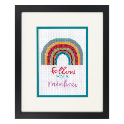 Dimensions Follow Your Rainbow Counted Cross Stitch Kit, 5" x 7"