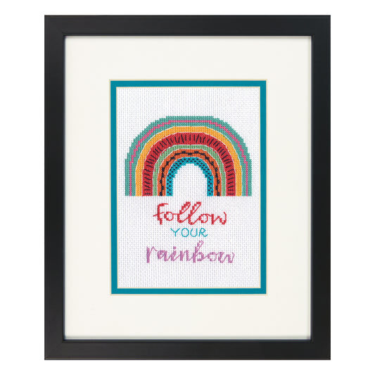 Dimensions Follow Your Rainbow Counted Cross Stitch Kit, 5" x 7"