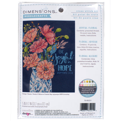 Dimensions Joyful Floral Counted Cross Stitch Kit, 5" x 7"