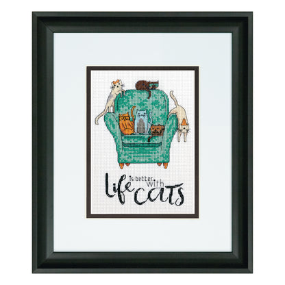 Dimensions Playful Cats Counted Cross Stitch Kit, 5" x 7"