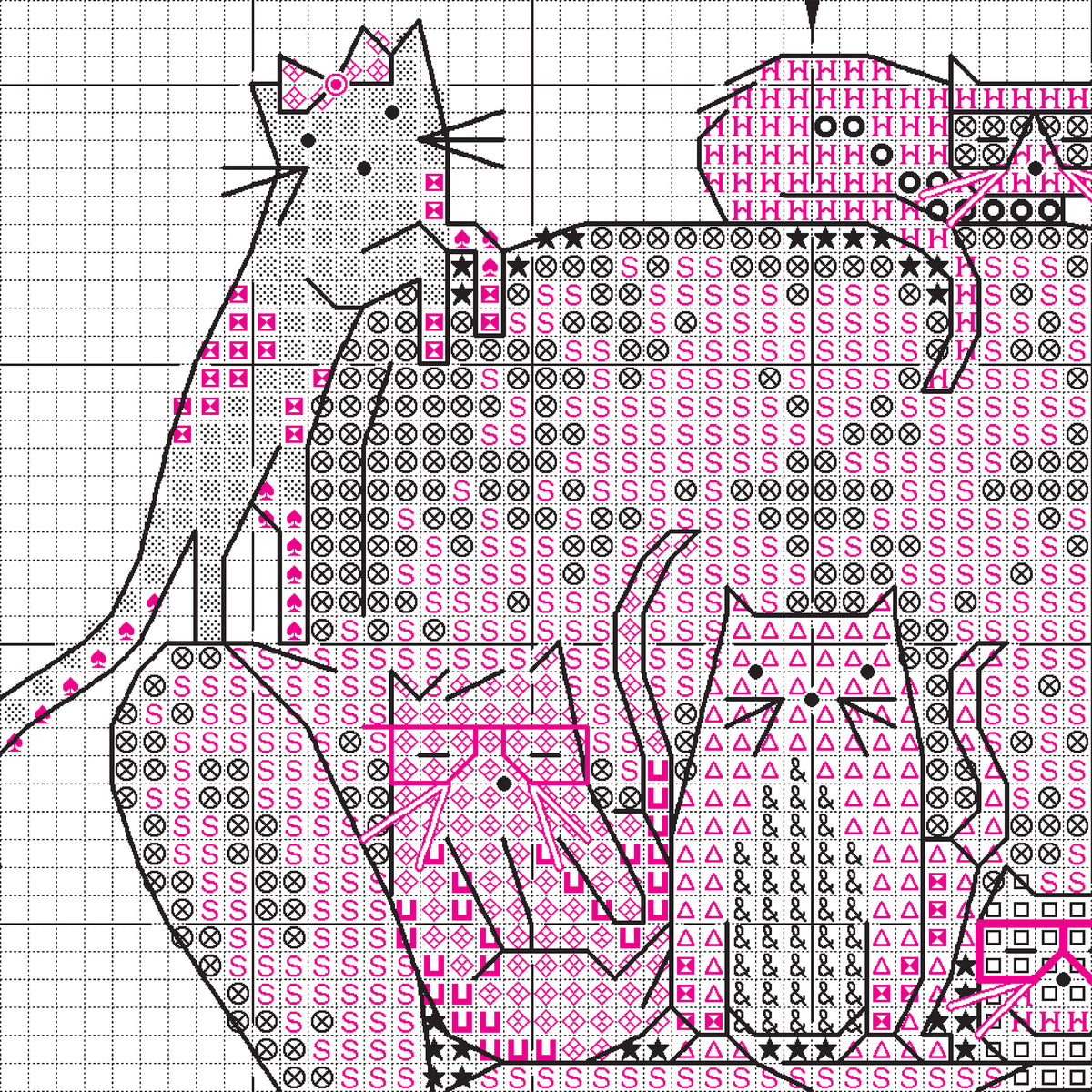 Dimensions Playful Cats Counted Cross Stitch Kit, 5" x 7"
