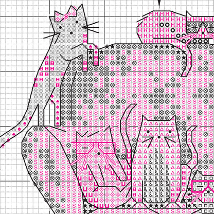 Dimensions Playful Cats Counted Cross Stitch Kit, 5" x 7"