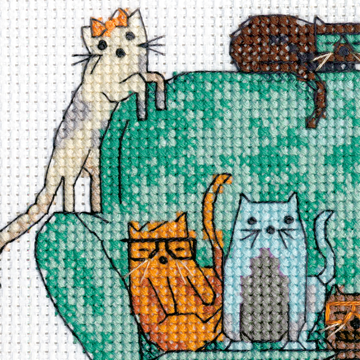 Dimensions Playful Cats Counted Cross Stitch Kit, 5" x 7"