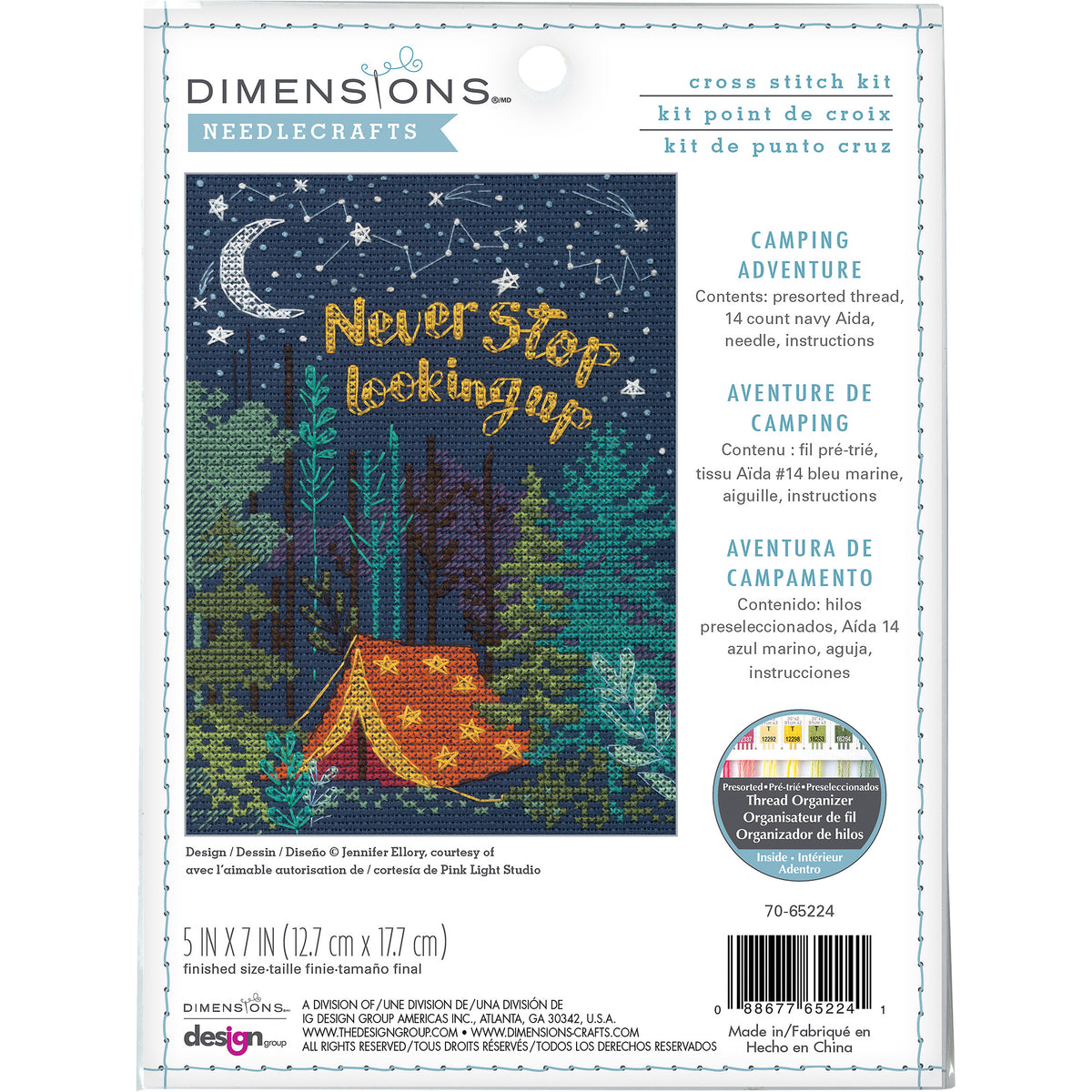 Dimensions Camping Adventure Counted Cross Stitch Kit, 5" x 7"