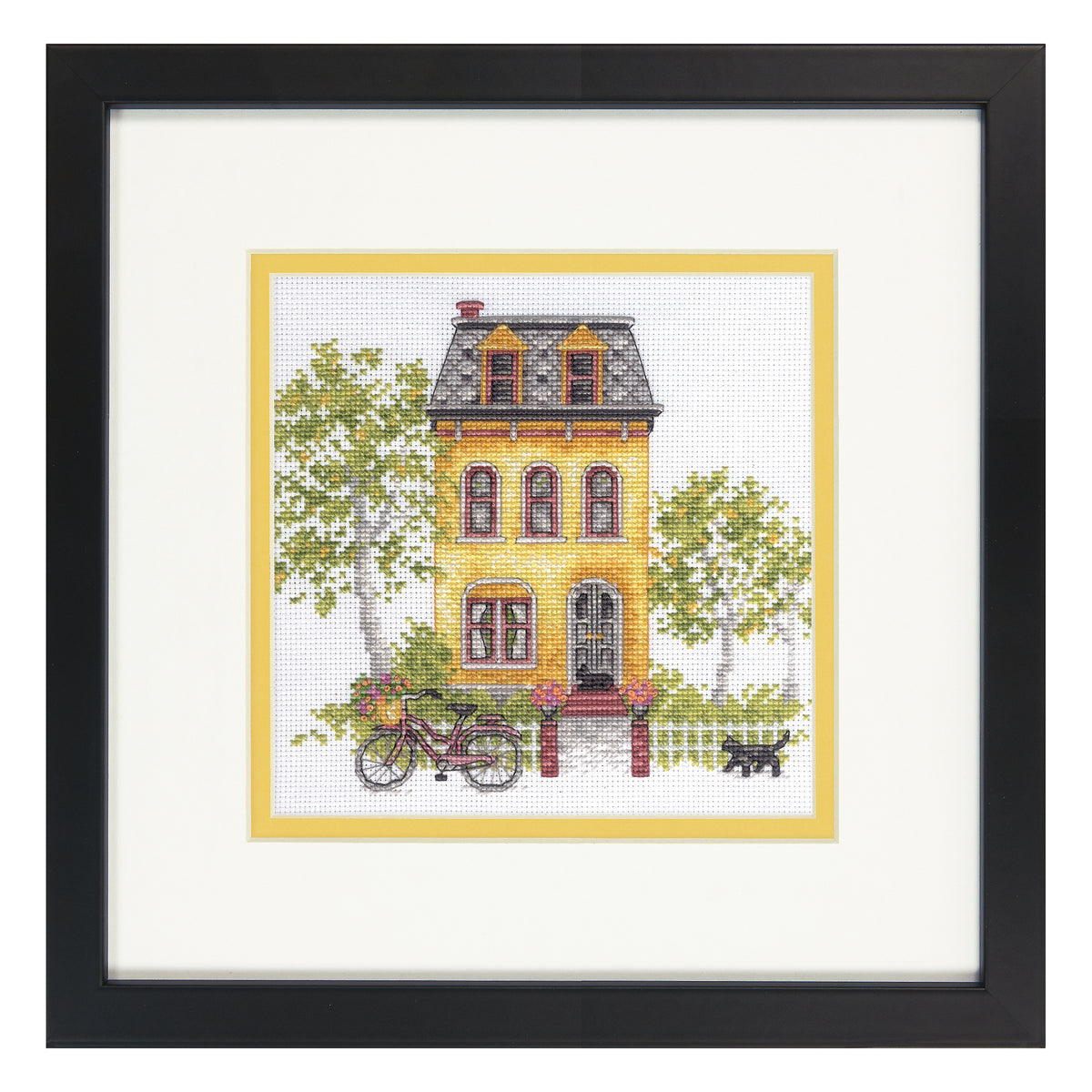Dimensions Gold Collection Petite Yellow House Counted Cross Stitch Kit, 6" x 6"