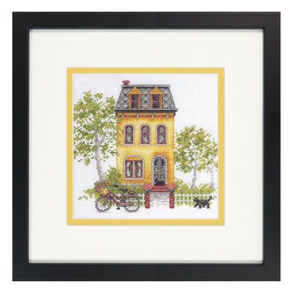 Dimensions Gold Collection Petite Yellow House Counted Cross Stitch Kit, 6" x 6"