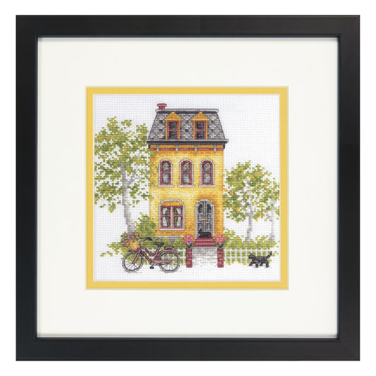 Dimensions Gold Collection Petite Yellow House Counted Cross Stitch Kit, 6" x 6"