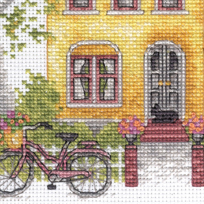 Dimensions Gold Collection Petite Yellow House Counted Cross Stitch Kit, 6" x 6"