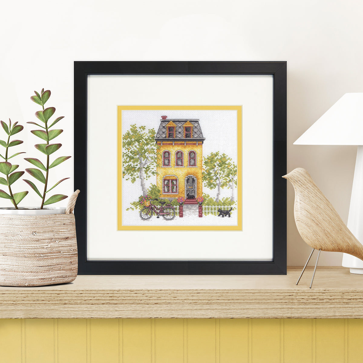 Dimensions Gold Collection Petite Yellow House Counted Cross Stitch Kit, 6" x 6"