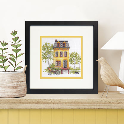 Dimensions Gold Collection Petite Yellow House Counted Cross Stitch Kit, 6" x 6"