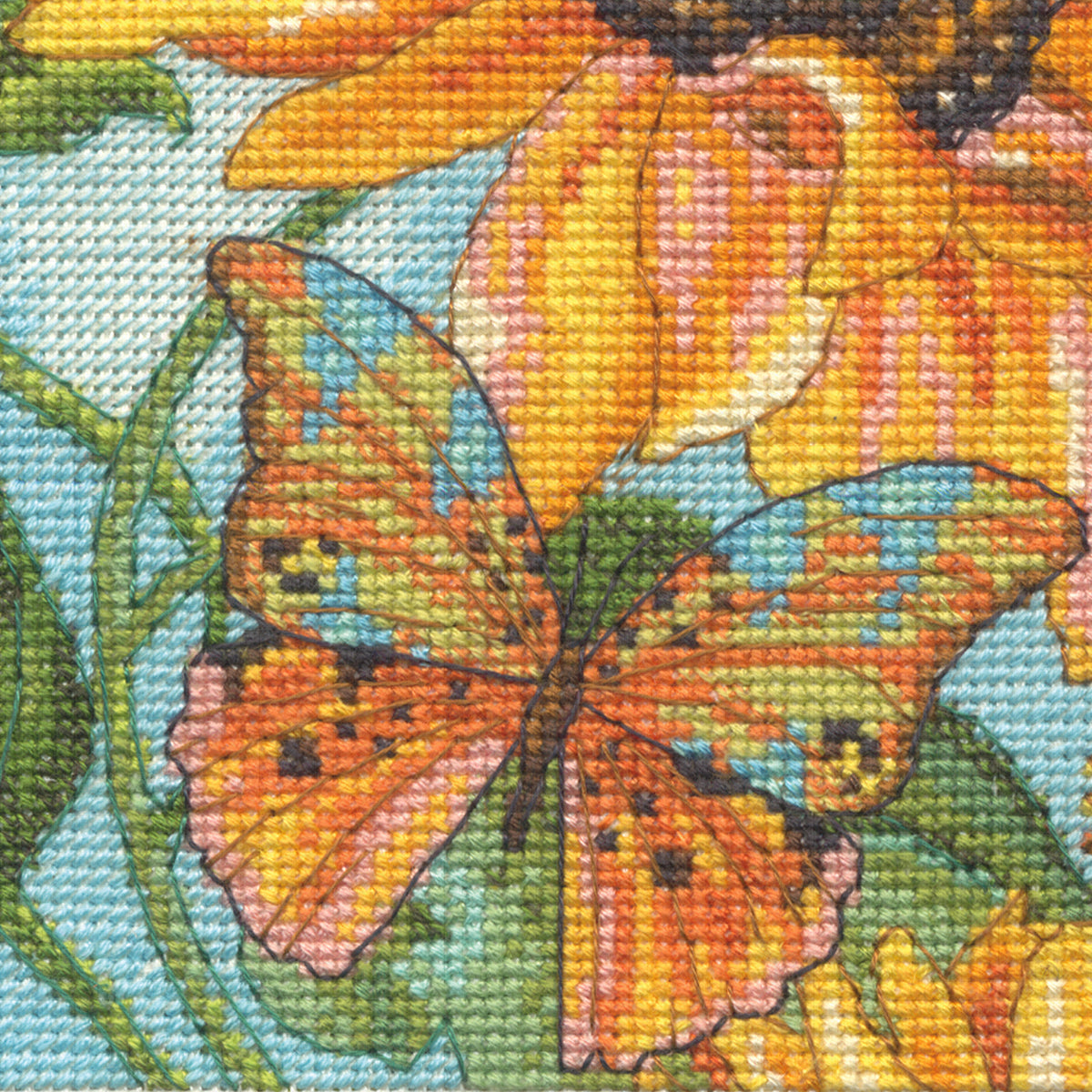 Dimensions Gold Collection Petite Sunflower Garden Counted Cross Stitch Kit, 6" x 6"