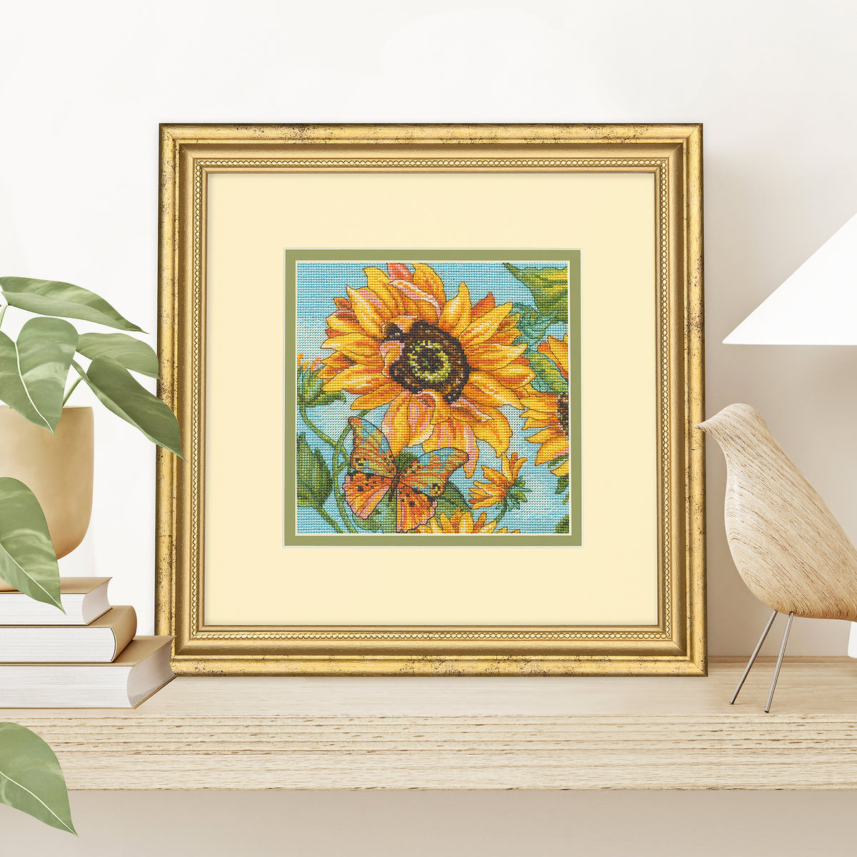 Dimensions Gold Collection Petite Sunflower Garden Counted Cross Stitch Kit, 6" x 6"