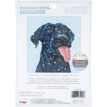 Dimensions Snow Dog Counted Cross Stitch Kit, 6" x 6"